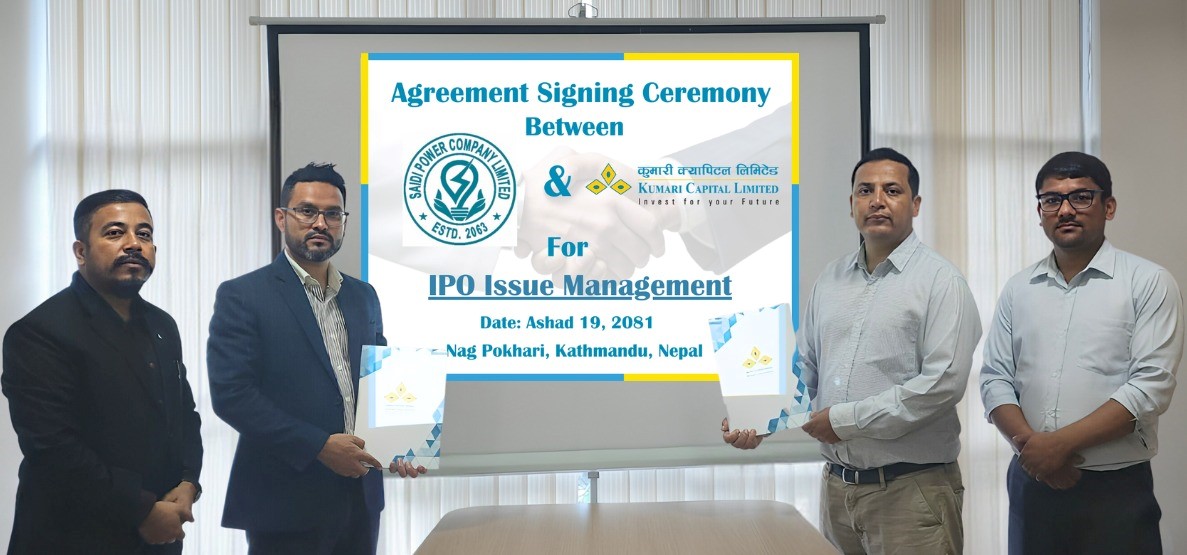 सैदी पावर कम्पनीले आईपीओ निष्कासन गर्ने, बिक्री प्रबन्धकमा कुमारी क्यापिटल