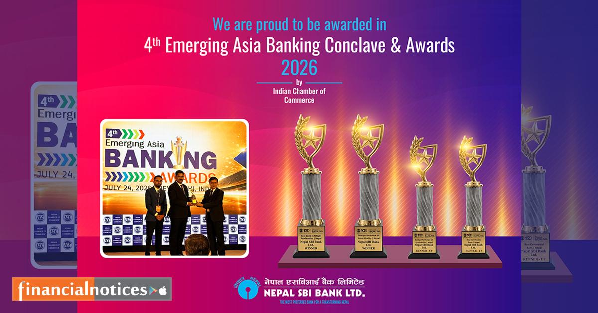 नेपाल एसबिआई बैंक लिमिटेड इण्डियन च्याम्बर अफ कमर्शद्वारा सम्मानित
